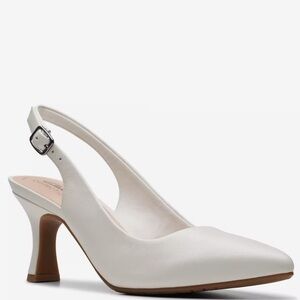 NEW Clarks White Slingback Heels